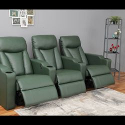 Leather Movie Theater Couch Recliners For Home READ THE DESCRIPTION!