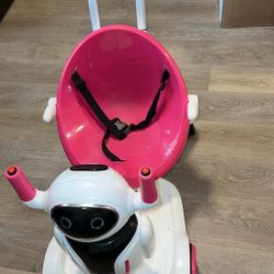 TOBBI 3 in 1 Kids Electric Ride On Robot Buggy Toy w/Remote Control, Pink