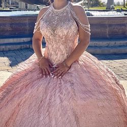Pink Quinceanera Dress Size 10