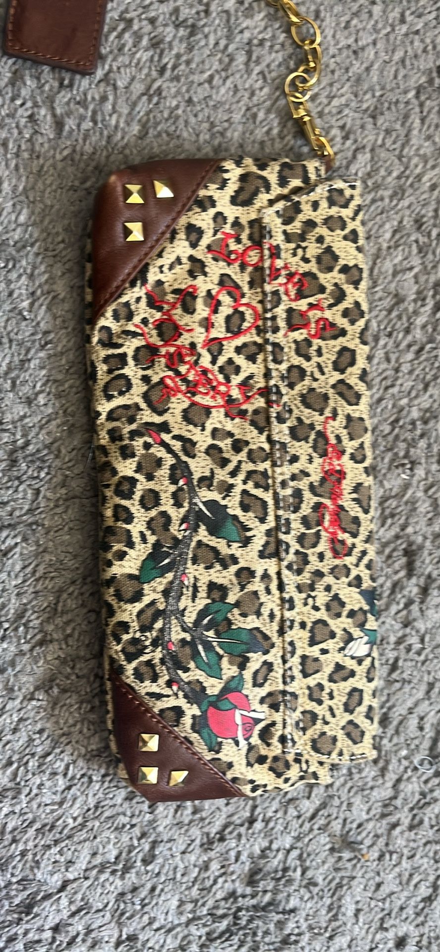 Ed Hardy Clutches Love Eternal Leopard Print 