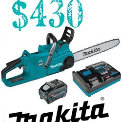 Makita XGT 18 in. 40V max Brushless Electric Cordless Battery Chainsaw Kit (5.0Ah) And Charger