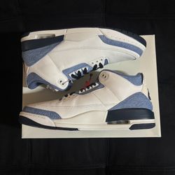 MENS AIR JORDAN 3 X LEVI'S DENIM BLUE "SAIL" IR0912-400-SIZE 12.5M