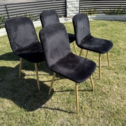 Black Upholstered Dining Chairs (set of 4)