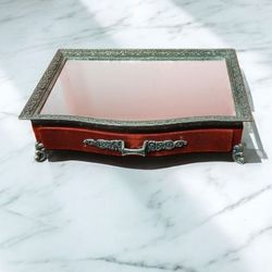 Vintage Jewelry Box With Mirror 