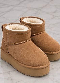 Faux Chestnut Ankle Boots