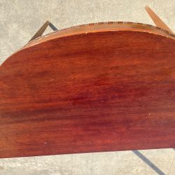 Antique table half moon table mahogany wood, I think