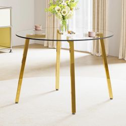 42” Modern Round Glass Dining Table – New in Box