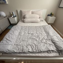 Queen Bed Frame and Mattress