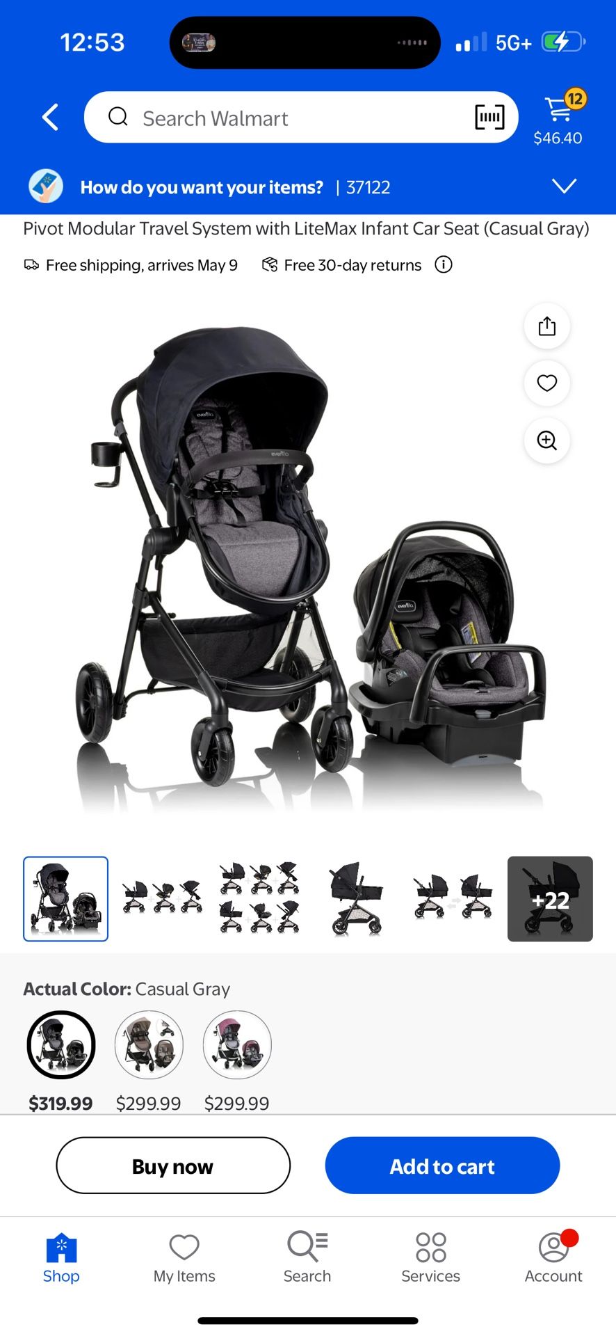 Evenflo PIVOT MODULAR TRAVEL SYSTEM WITH LITEMAX INFANT CAR SEAT