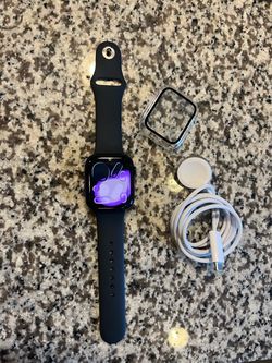 Apple Watch Series 7 GPS + Cellular 45mm. Works Great. Some scratches. Battery health 78%. Comes with charger and screen cover