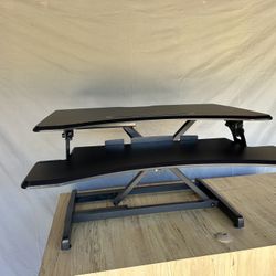 SLYPNOS Sit‑Stand Desk Riser 28.5" – Adjustable Standing Desk Converter, Ergonomic Workstation, Black