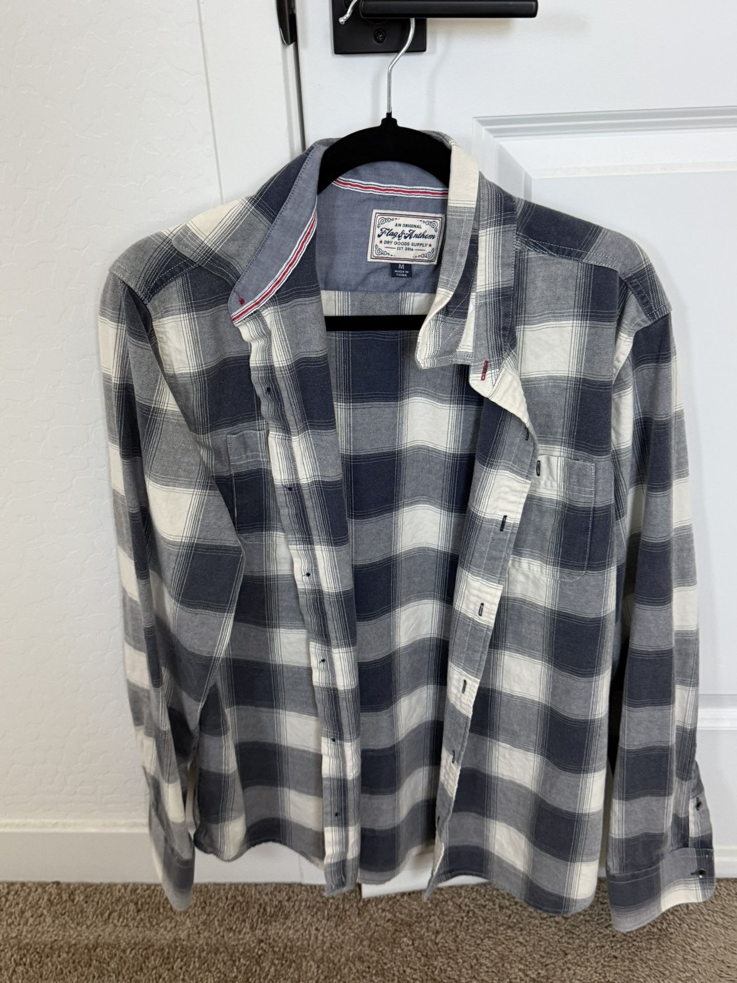 Flag & Anthem Midweight Flannel Shirt Button Down Plaid