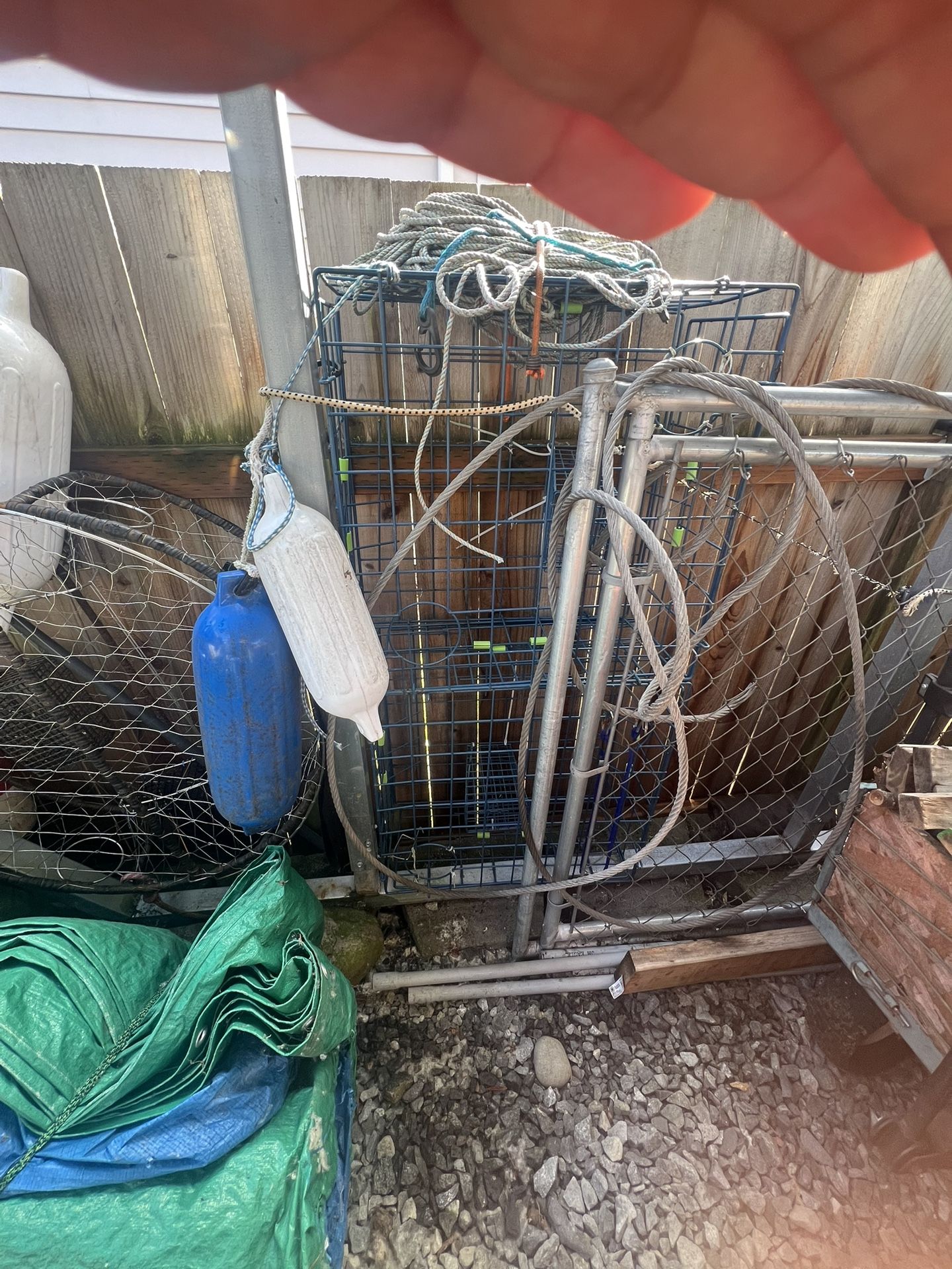 3 Crab Pots And Floating Markers