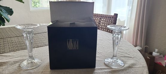 Mikasa Glass Crystal Candlestick Holder