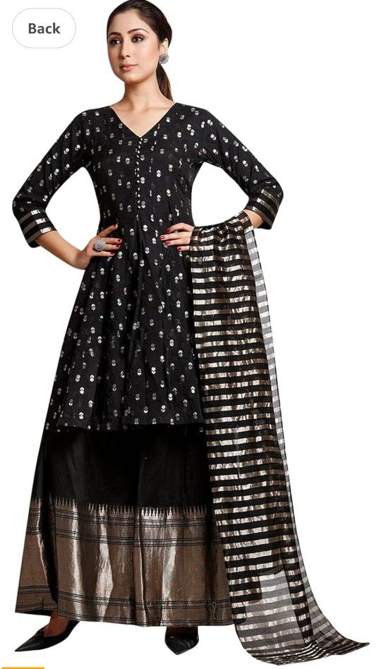 Indian Kurti for Womens With Palazzo Dupatta | Art Silk Woven Kurta Kurtis Tunic For Women