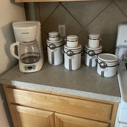 Coffee pot and canisters