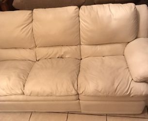 Beautiful White Italian Leather Sofa