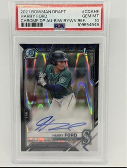 2021 Bowman Draft Harry Ford Chrome Auto Refractor PSA 10