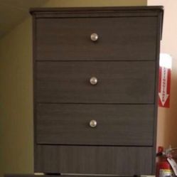 Nightstand 3 Drawers Compress Wood