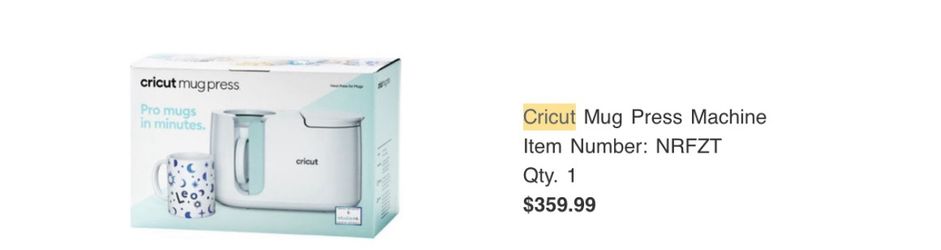 Cricut And Mug Press NIB