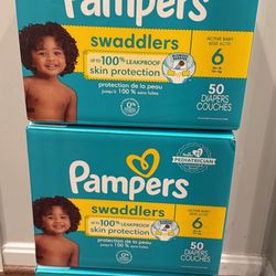 Pampers swaddlers size 6 $25/each box