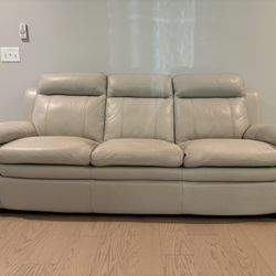 Couch - Large 3 Seat, Gray Leather