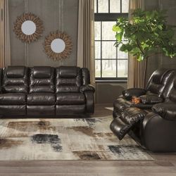 [SPECIAL] Vacherie Chocolate Reclining Living Room Set

