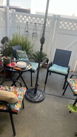 Chairs and table patio