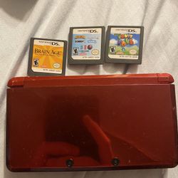 Original Red 3DS With Games 