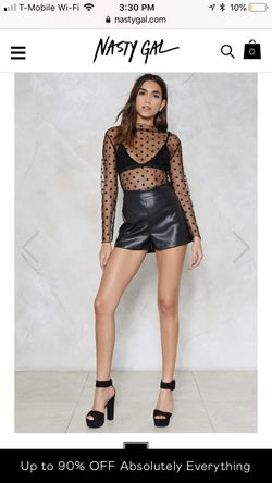 New Black polkadot mesh long sleeve perfect for New Years outfit