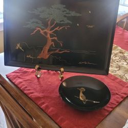 1966 Couroc Platter And Bowl