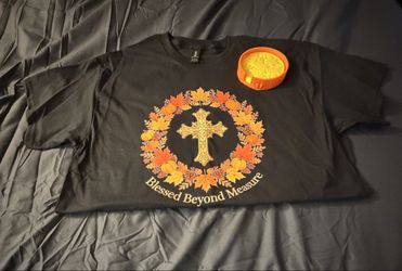Blessed Beyond Measure Thanksgiving Shirt + Fall Coaster Set Gift Bundle