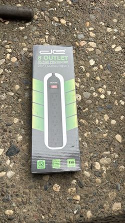 6 outlet surge protector 25 ft