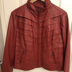 Red Leather Jacket XL