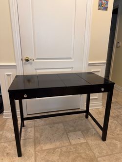 Black Wood Desk with Drawer