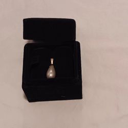 925 Sterling Silver Stamped Pearl Necklace Pendant 