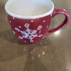Coffee Mug With Snowflake Print On Front