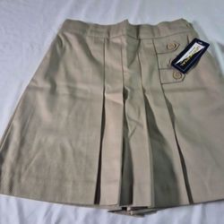 GIRL SKIRT  SKORT SCHOOL WEAR UNIFORM SIZE 10 COLOR  KHAKY.