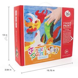 Jar Melo Finger Paint Masterpiece; 12 Colors of Pigment; 1 Apron; Assorted Art Tools; Washable; Non-Toxic; Paint Box Puzzle