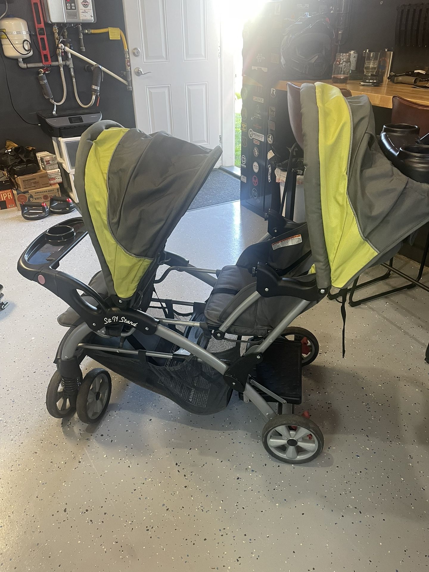 Sit n stand double Stroller