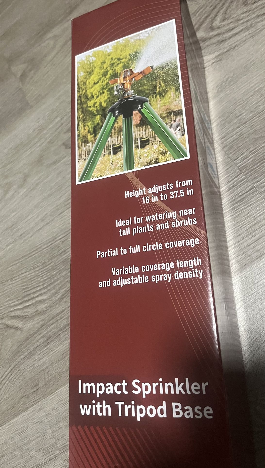 Impact Sprinkler on Tripod Base, Tripod Sprinklers with Brass Head, 360 Degree Large Area Irrigation with Extension Legs Flip Locks, Heavy Duty 3/4" C
