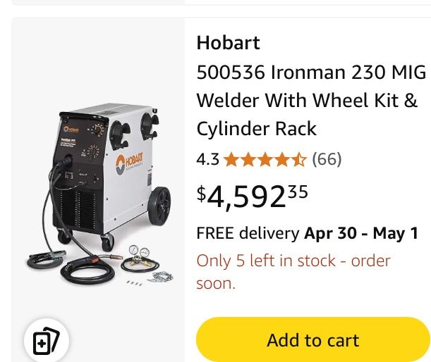 Hobart 230 Ironman mig welder