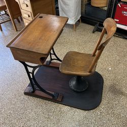 Child’s Antique School Desk/ Chair