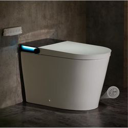 Smart Toilet with Bidet Built in, Auto Open Close, Foot Sensor, 1000 MaP Auto Flushing, ADA Comfort Height, Artistic Lighting, Smart Heated Seat, Foam