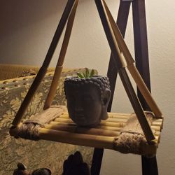 Handmade Hanging Bamboo Shelves