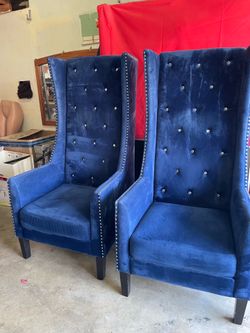 Beautiful Blue Velvet Chairs