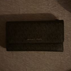 Authentic Black Monogram Michael Kors Trifold Wallet