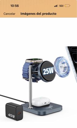 Qi2.2 - Estación de carga magnética 3 en 1 de 25 W para dispositivos Soporte de cargador magnético inalámbrico con ventilador de enfriamiento, para iP