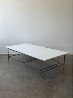 Vitrolite and Brass Coffee table by Paul McCobb Irwin Collection