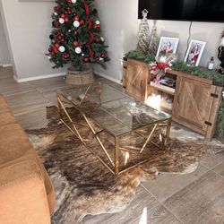 Gold Table With Glass Top